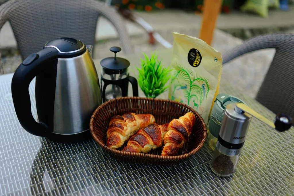 Fresh Croissants And Coffee Setup Himalayan Homestay