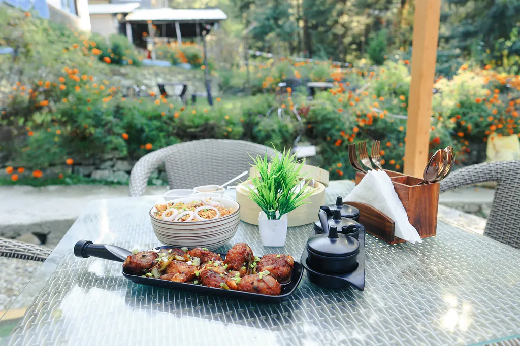 Outdoor Dining with Garden View