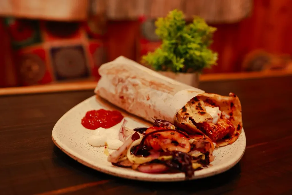 Paneer Kathi Roll With Chutney Cafe